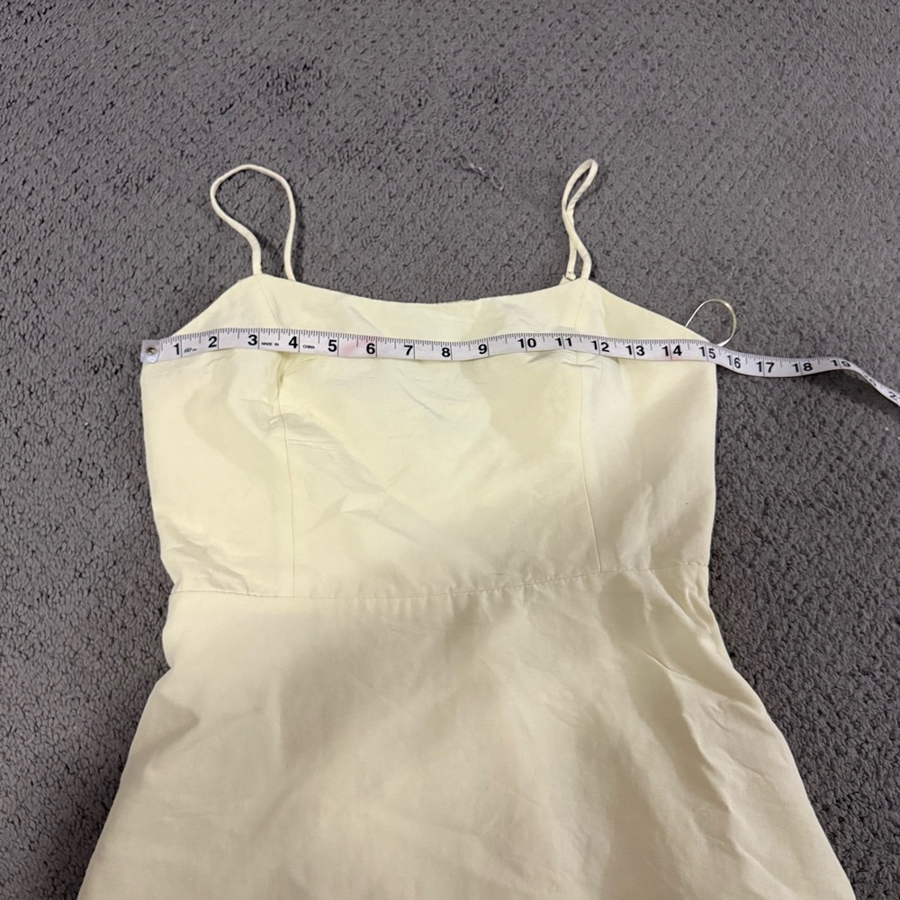 3/$20⚡️ Zara Pale Yellow Mini Dress Romper Sleeveless Square Neck Summer - Picture 11 of 14